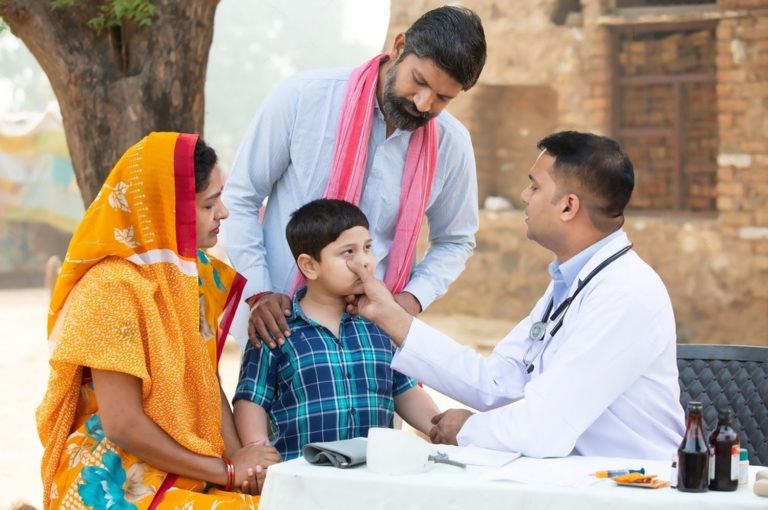 Doctor testing the villagers